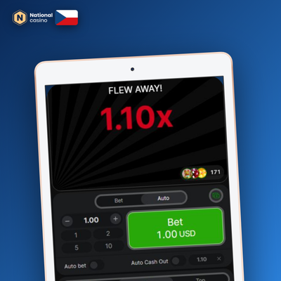Aviator crash hra s rostoucím multiplikátorem dostupná v National Casino mobile