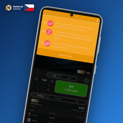 Statistiky kol a živý chat hráčů v Aviator online na National Casino