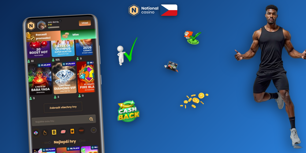 National Casino app iOS spuštěná na iPhonu a iPadu na čistém pozadí