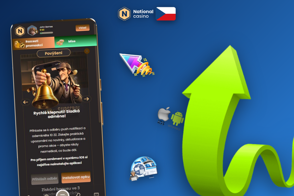 Sekce Moje bonusy v National Casino zobrazuje připsaný bonus a průběh wageringu po zadání promo kódu