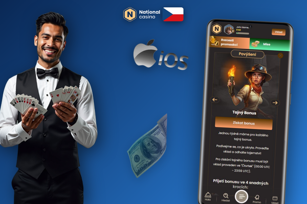 Pokladna National Casino s platbou Visa 500 CZK a zadaným bonus kódem CZGIFT300