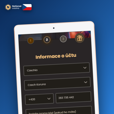 Registrace v National Casino pomocí e-mailu a vlastního hesla